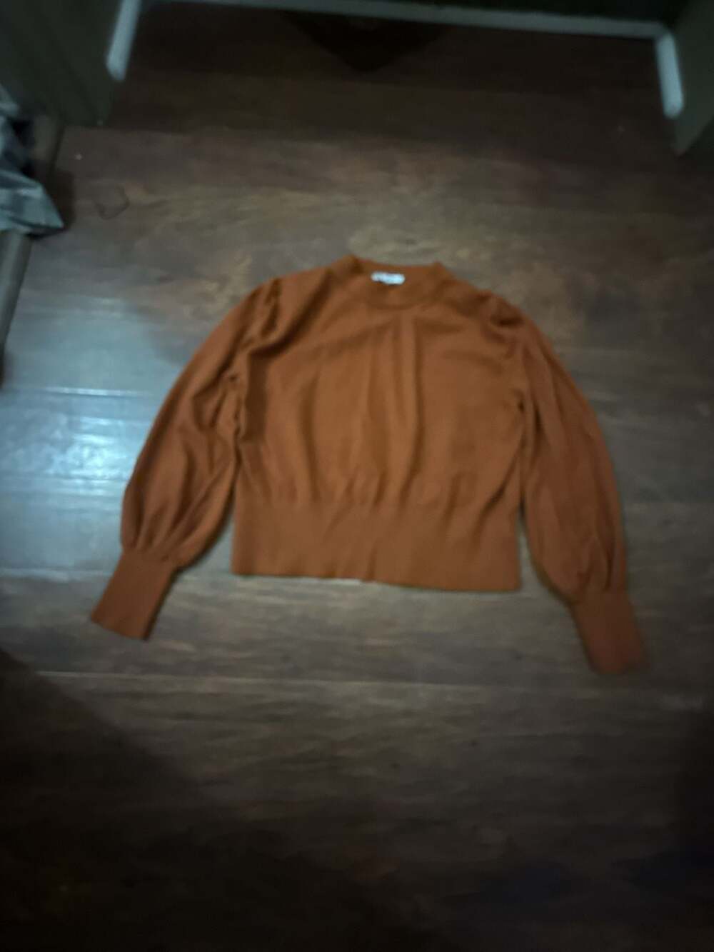BB Dakota Steve Madden Burnt Orange Long Sleeve Puff Sleeve Sweater